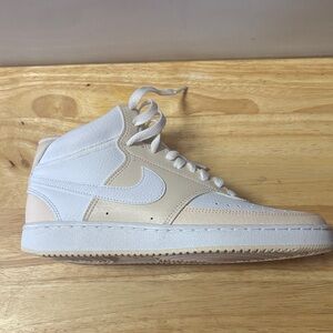 Nike court vision White and Beige High-Top Sneakers